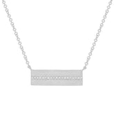 0.06ct 14k White Gold Diamond Bar Pendant